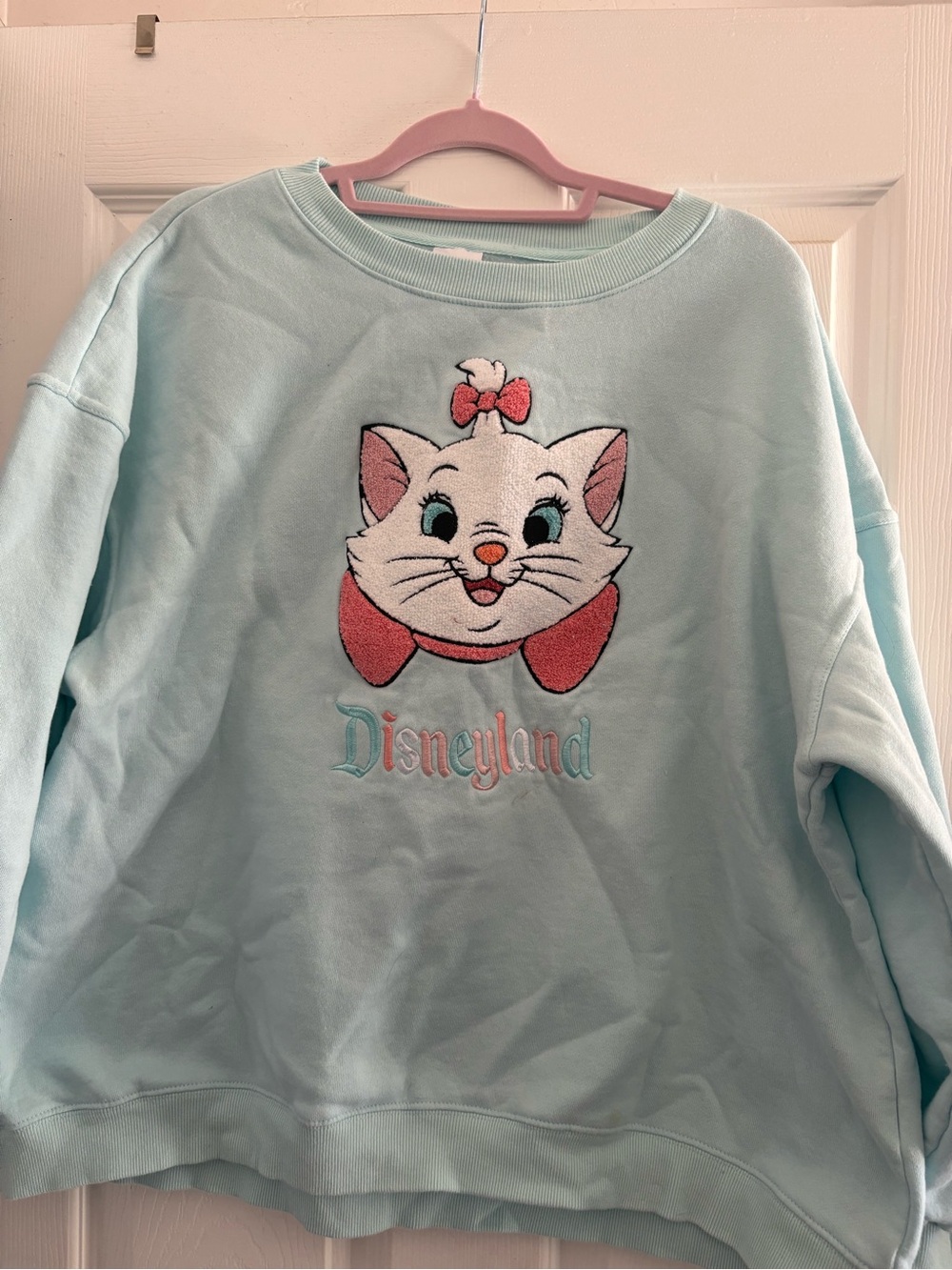 Disney Light Blue Marie Pullover with Pink Accents